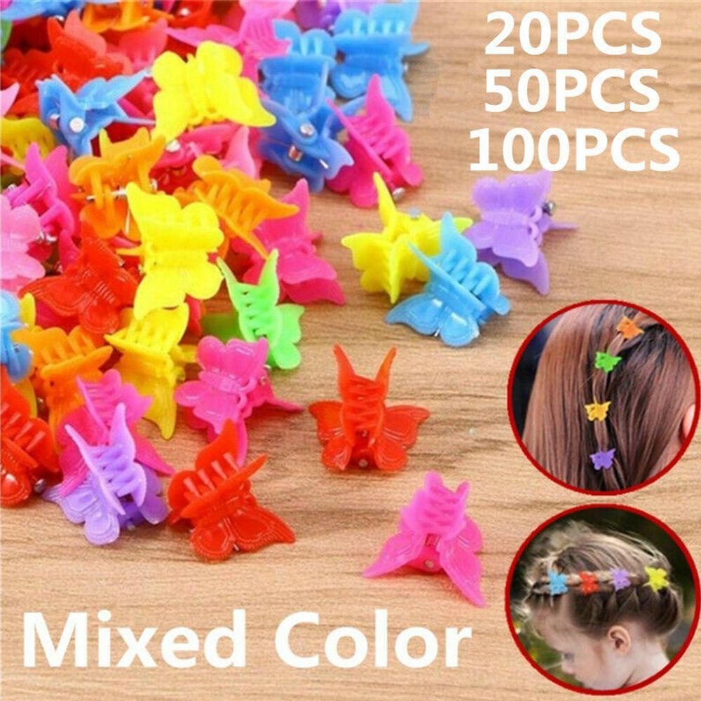 Set 20 / 50 / 100 Kẹp Bướm Nhựa Nhiều Màu Thời Trang WMES15H