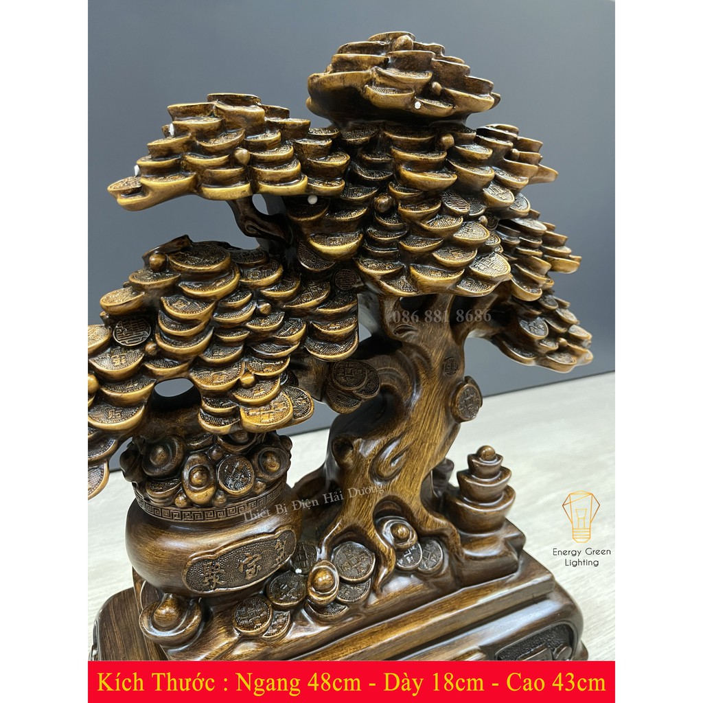 Cây Tài Lộc Thân Màu Gỗ - Size Nhỏ - Món Quà Của Sự Sung Túc - Mang Lại Sự May Mắn - Phát Lộc , Phát Tài - Cao 34cm