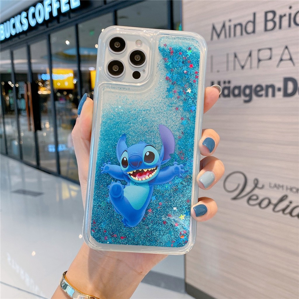 Disney Ốp Điện Thoại Kim Tuyến In Hoạt Hình stitch Cho iphone 15 11 12 13 14 pro max i14 xr 8plus