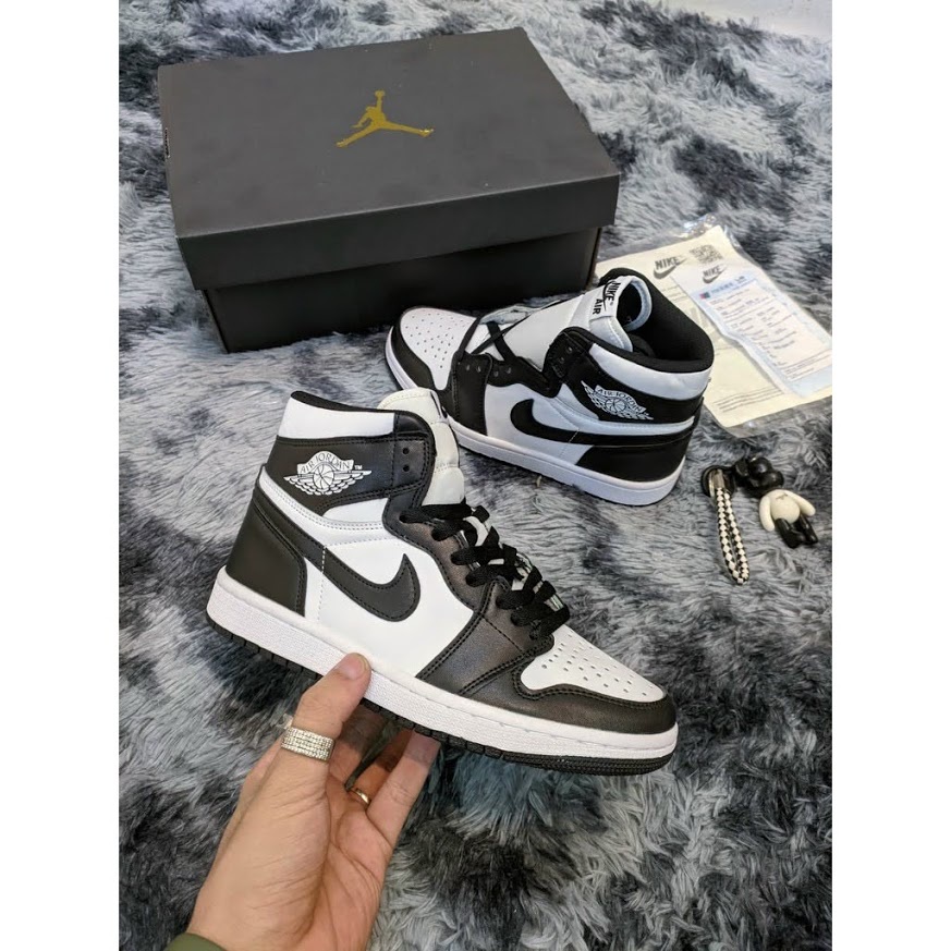 Giày Thể Thao Jordan cao cổ đen trắng, Giày Jodan 1 high panda đủ size nam nữ Full Box Bill