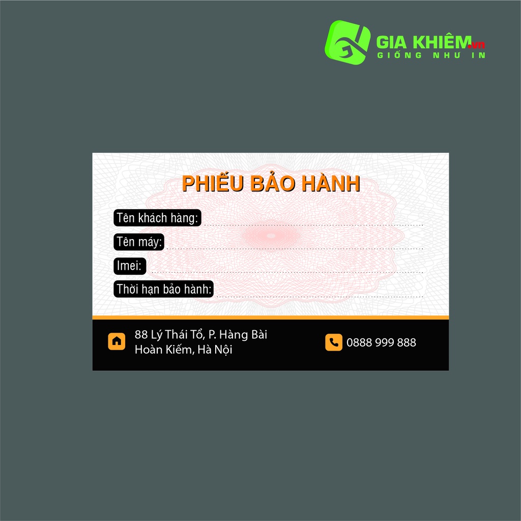 In thẻ bảo hành