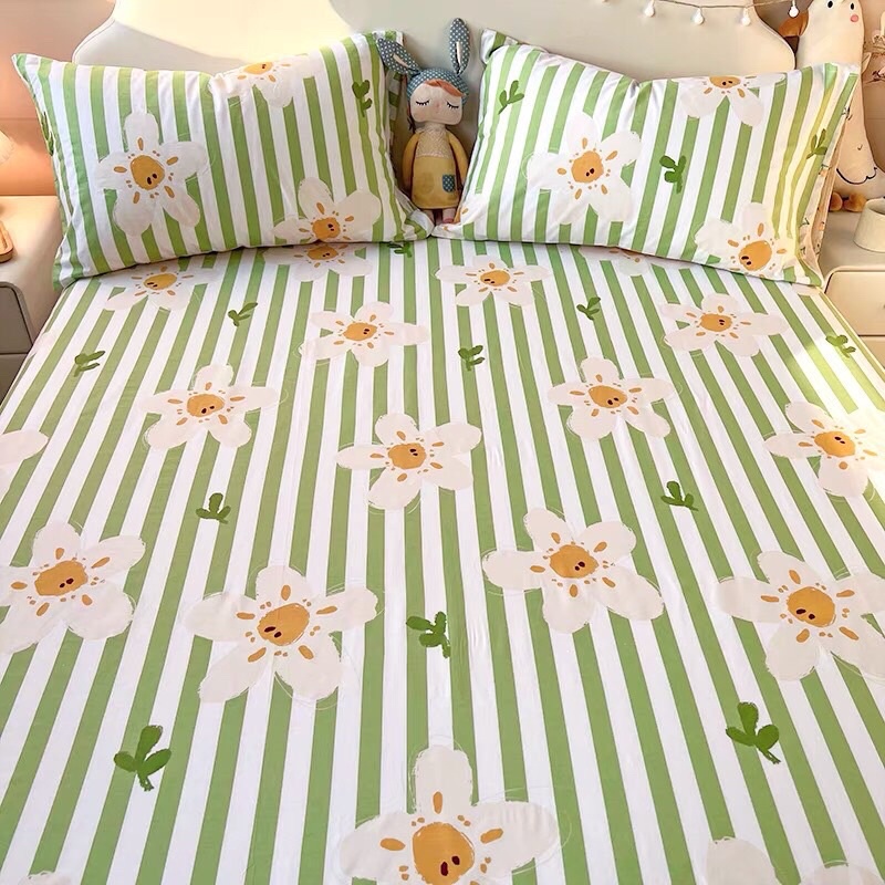 Ga gối cotton hàng nhập khẩu 100% cotton, set ga gối mềm mịn mát hàng loại 1