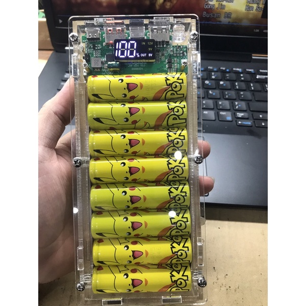 box sạc nhanh 18w pikachu 8cell