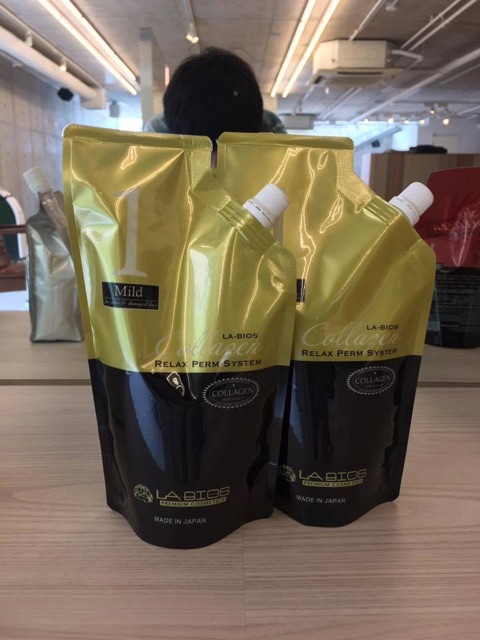 Thuốc duỗi tóc cao cấp Collagen LaBios Nhật Bản siêu bóng mượt 400mlx2