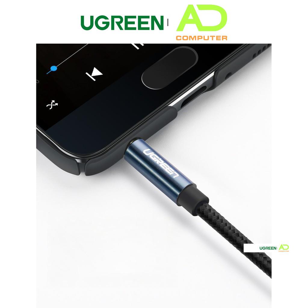 Dây 3.5mm vỏ bện vải sợi tổng hợp, màu đen dùng cho điện thoại máy tính bảng... UGREEN AV112 - Hàng phân phối chính hãng