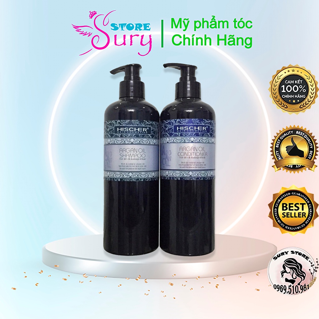 CẶP GỘI XẢ HISCHER ARGAN OIL 1000ML NGĂN NGỪA GÀU GIẢM RỤNG TÓC