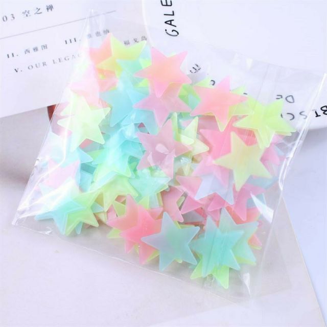 100 ngôi sao dán tường dạ quang 3cm
