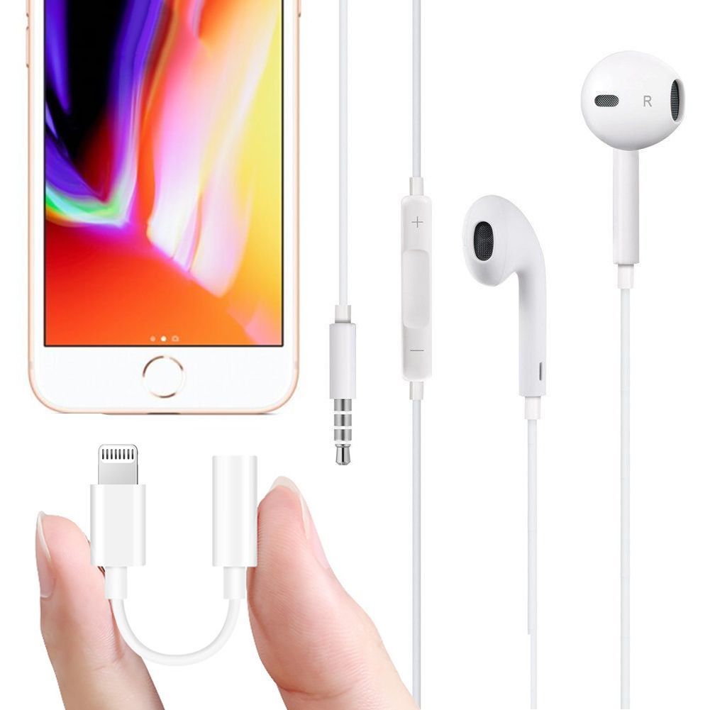 2 Đầu Nối Tai Nghe Jack 3.5mm Cho Iphone 11 Pro Max X / Xs / 8 Plus