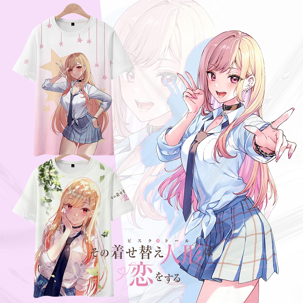 Áo Thun Tay Ngắn In Hình Anime Kawaii Marin Kitagawa Waifu Vui Nhộn Cho Nam Và Nữ