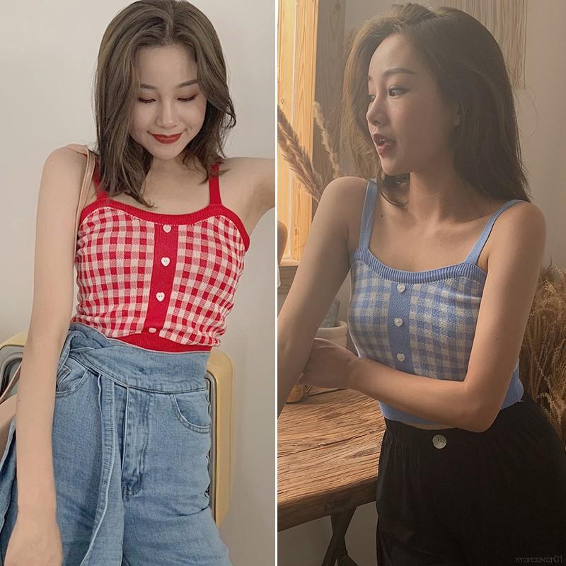 Áo Nữ Không Tay Họa Tiết Caro Thời Trang Quyến Rũ | BigBuy360 - bigbuy360.vn