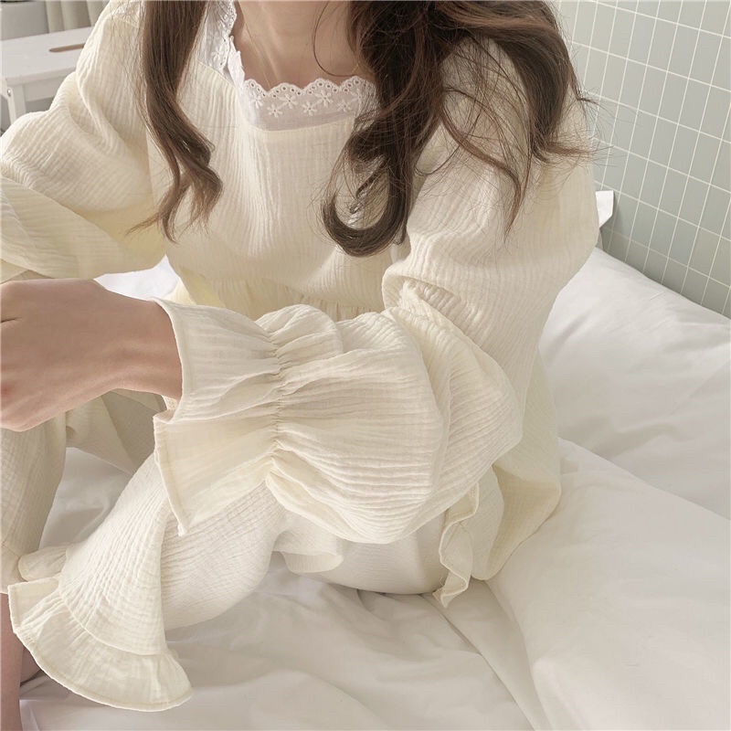 Bộ ngủ pyjama bánh bèo công chúa ulzzang