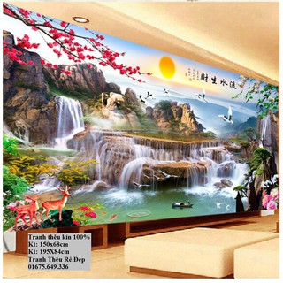 Tranh thêu chữ thập thiên nhiên giao hòa FJ0743-FJ0744