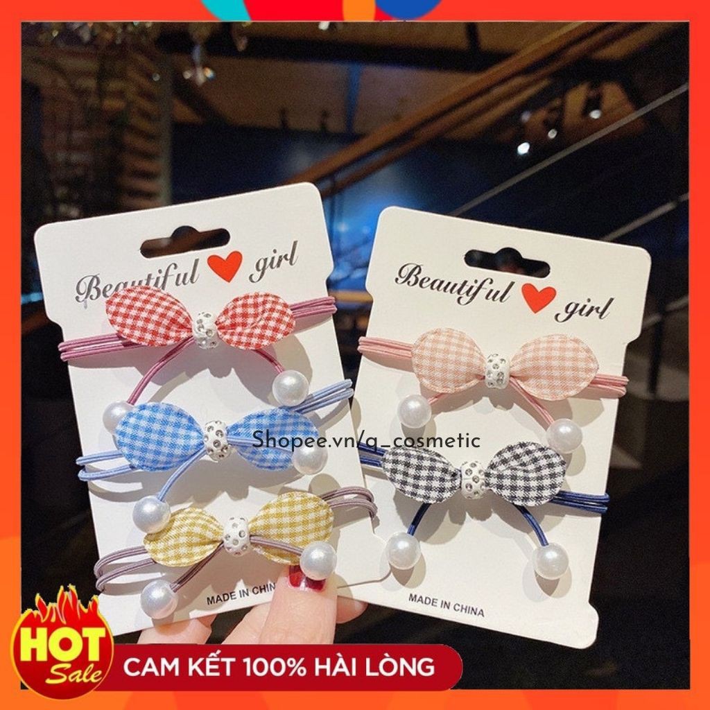 Dây cột tóc, thun cột tóc nơ scrunchies xinh xắn phong cách hàn quốc cho nữ