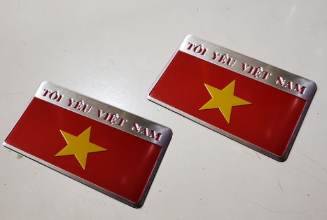 BỘ 2 DECAL NHÔM CỜ VIỆT NAM