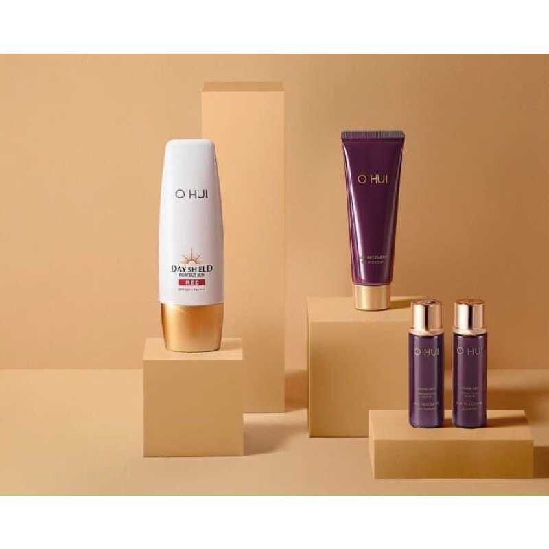 Set Kem Chống Nắng OHUI Cao Cấp Hàn Quốc Perfect Sun Black và Red SPF50+/PA++++