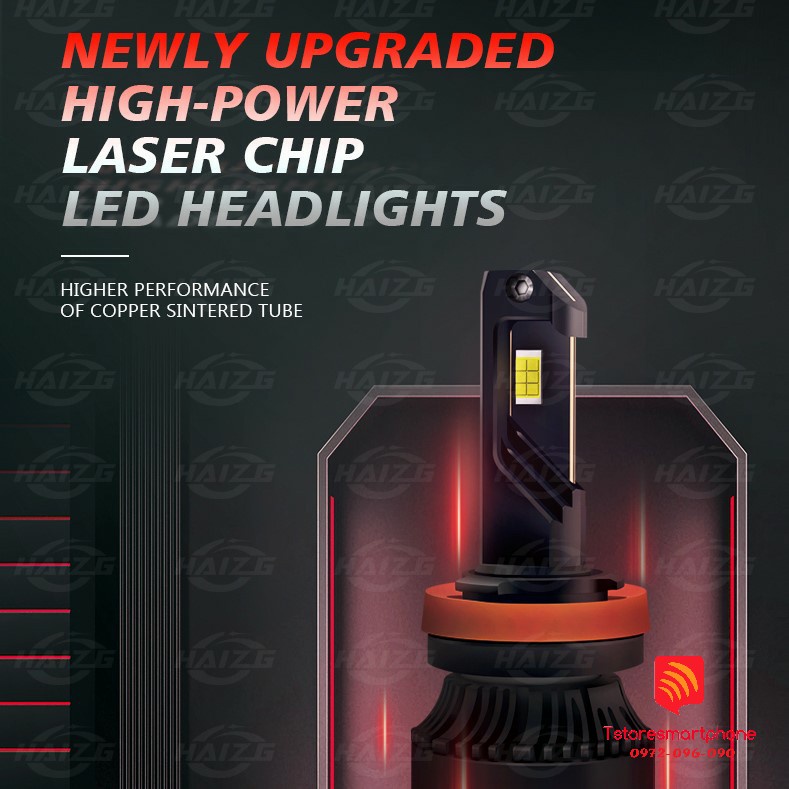 Đèn pha LED Unilight S11 100W 20000LM chip LED LASER 3570 6 NHÂN hiệu suất cao cho ô tô