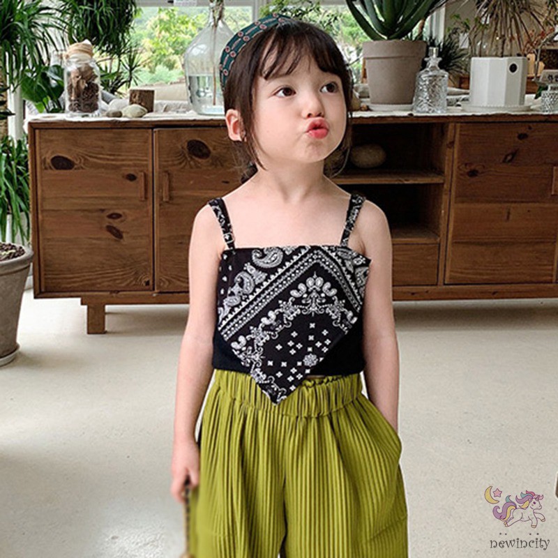 Áo Hai Dây Thời Trang Mùa Hè Hàn Quốc Cho Bé Gái