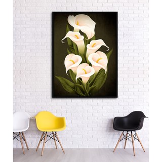 Tranh canvas treo tường hoa loa kèn trắng Vip395- kích thước 45 x 60 cm