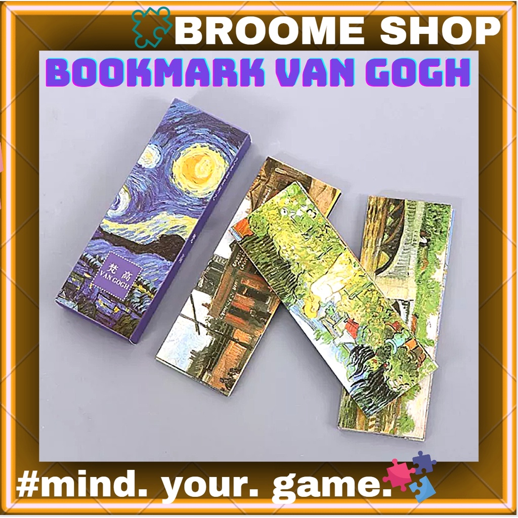 Bookmark Thẻ Giấy Đánh Dấu Sách Vở Hoạ Tiết Tranh Bức Hoạ Sơn Dầu Nổi Tiếng Của Van Gogh, Monet Vintage