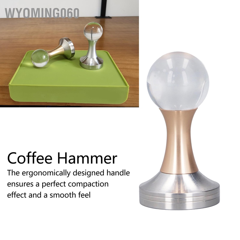 Wyoming060 Rose Gold Crystal Ball Coffee Powder Tamper Máy ép cà phê bằng thép không gỉ xay búa