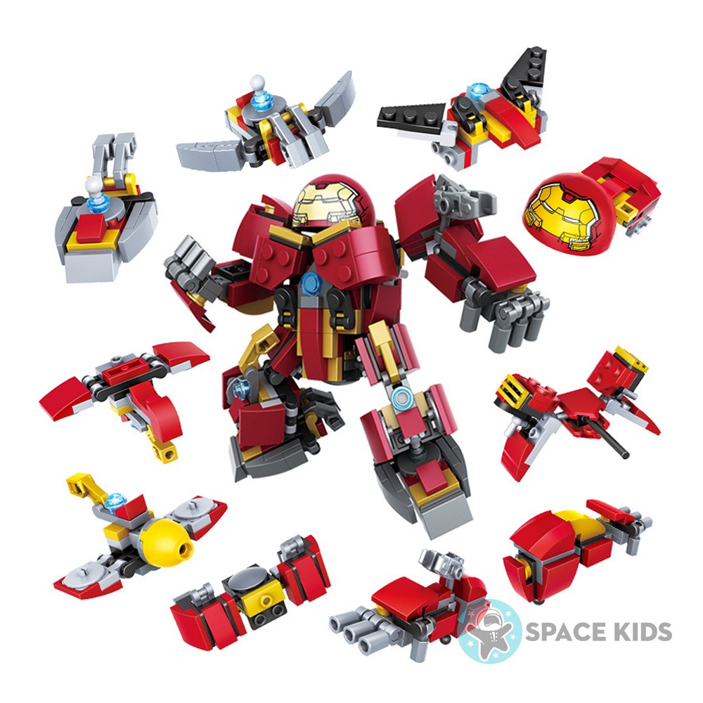 Đồ chơi cho bé xếp hình Lego 10 trong 1 Hulkbuster Iron man 250 chi tiết Chaobao 7014 chất liệu ABS an toàn cho trẻ