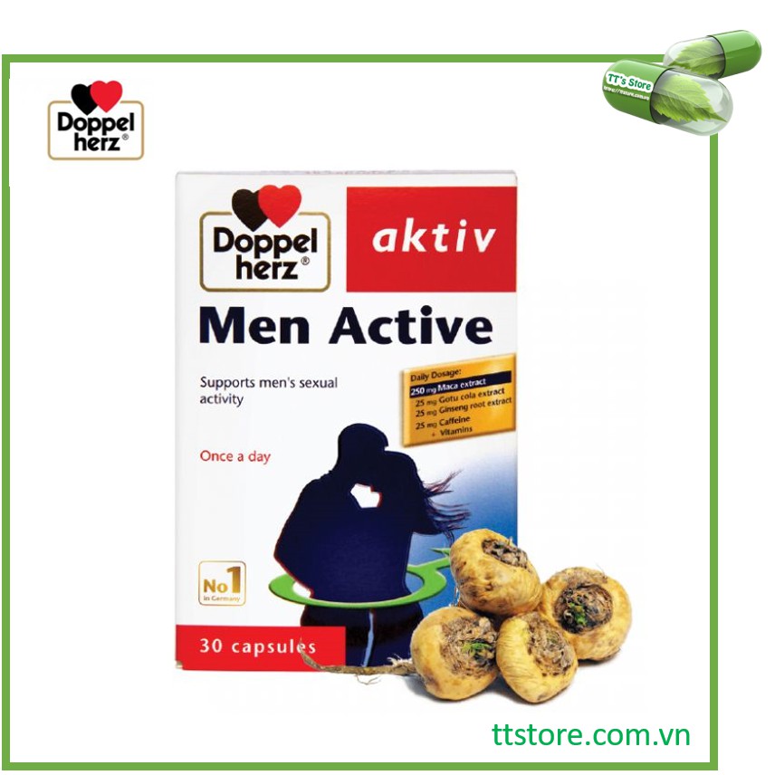 Aktiv Men Active DoppelHerz (Hộp 30 viên) - Tăng cường sinh lý nam [Active, activ]