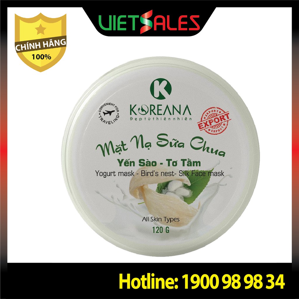 Mặt Nạ Dưỡng Ẩm, Trắng Da Sữa Chua KOREANA CAO CẤP giữ ẩm, dưỡng trắng da - Hũ 120ml | BigBuy360 - bigbuy360.vn