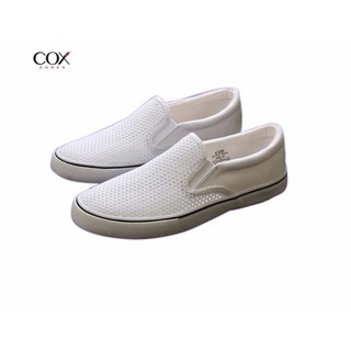 [COX] Giày Lười Vải Cox Shoes White 1001 DINCOX