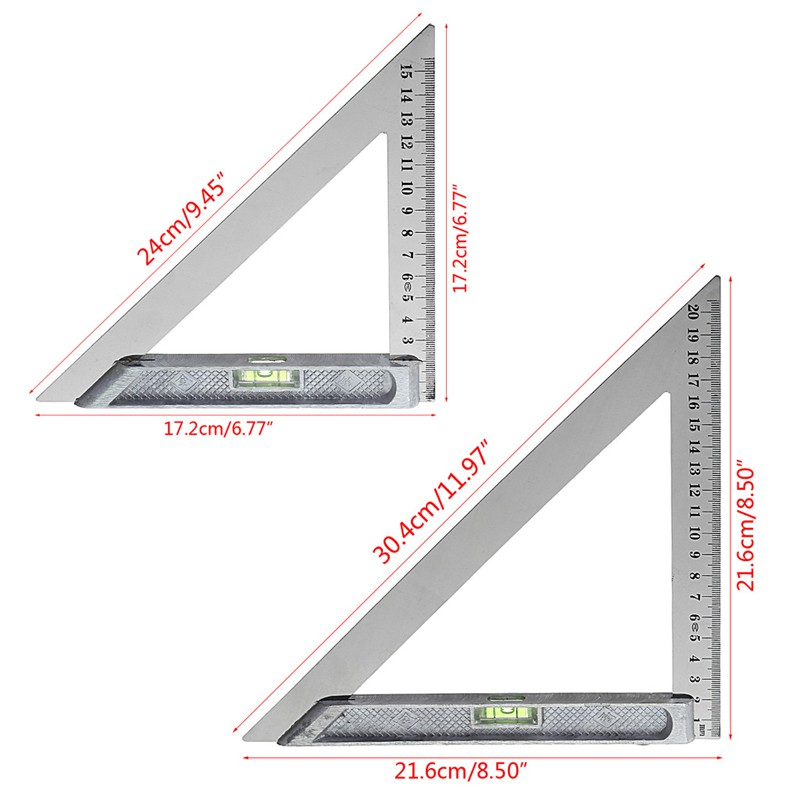 Thước đo góc hình tam giác 200mm bằng hợp kim chất lượng cao