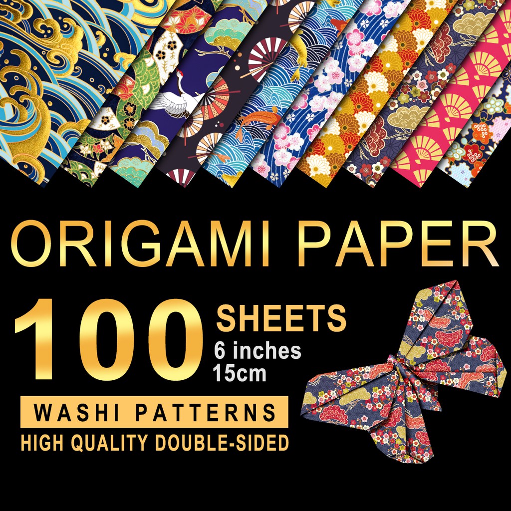 100 Tờ Giấy Origami Phong Cách Nhật Bản Bronzing In Hai Mặt Đơn Dập Nóng Origami
