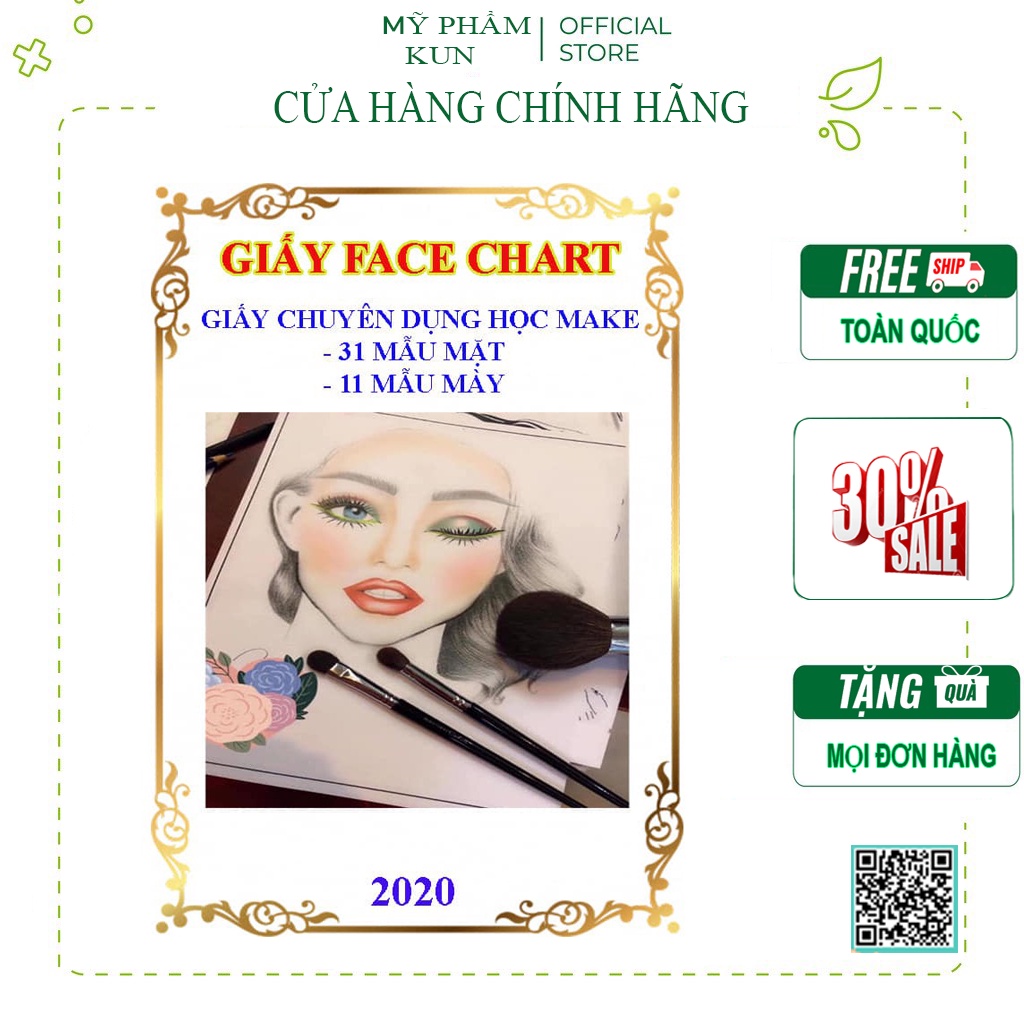 Giấy face chart tập trang điểm cho người mới bắt đầu