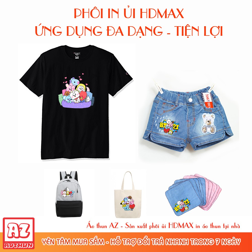 Phôi in ủi áo thun HDMAX hình BTS Chibi - Sticker Patch Logo HD14