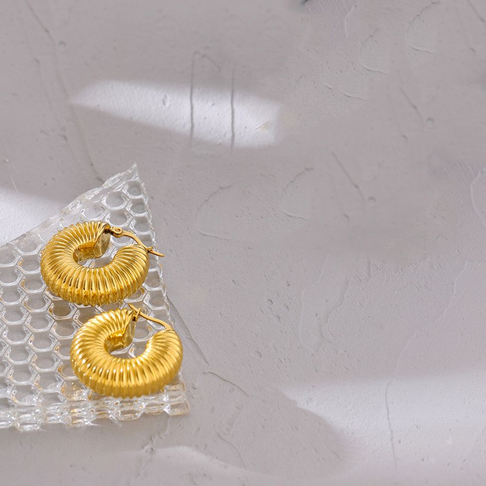 Bông tai hình tròn bằng đồng phong cách punk đơn giản thời trang cho nữ