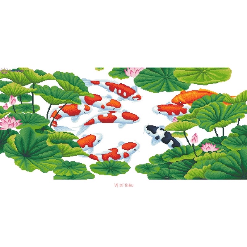 Tranh Đính Đá/Tranh Thêu Cửu Ngư Quần Hội Lv467,Lv3396