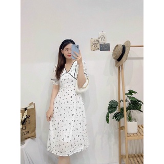 Đầm xoè 🌷freeship 🌷đầm xoè thêu phía ngực