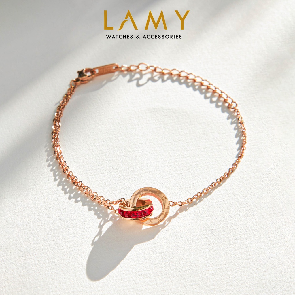 Vòng tay nữ CDE Sweet Love Unity Bracelet Rose Gold CDE2510RED