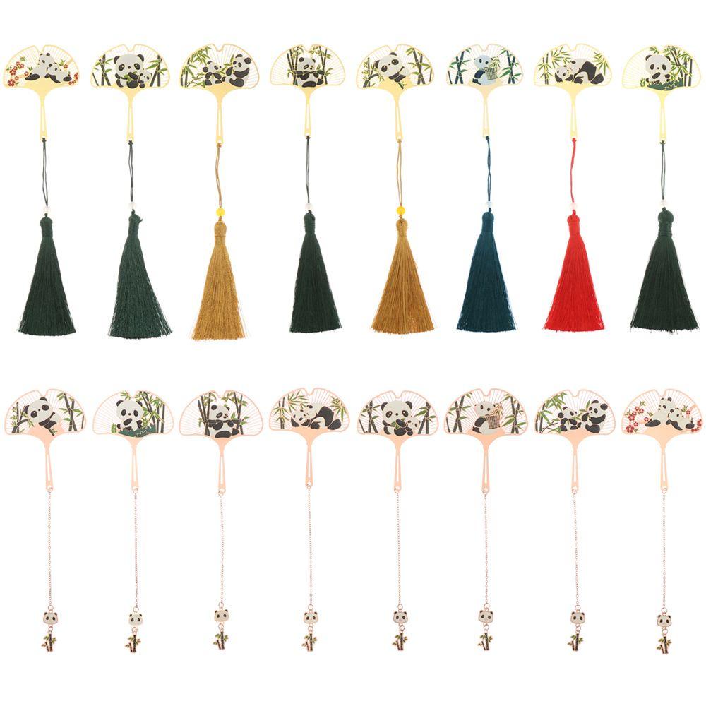 DORAW Thẻ Đánh Dấu Trang Sách Bằng Đồng Thau Hình Gấu Trúc Tua Rua