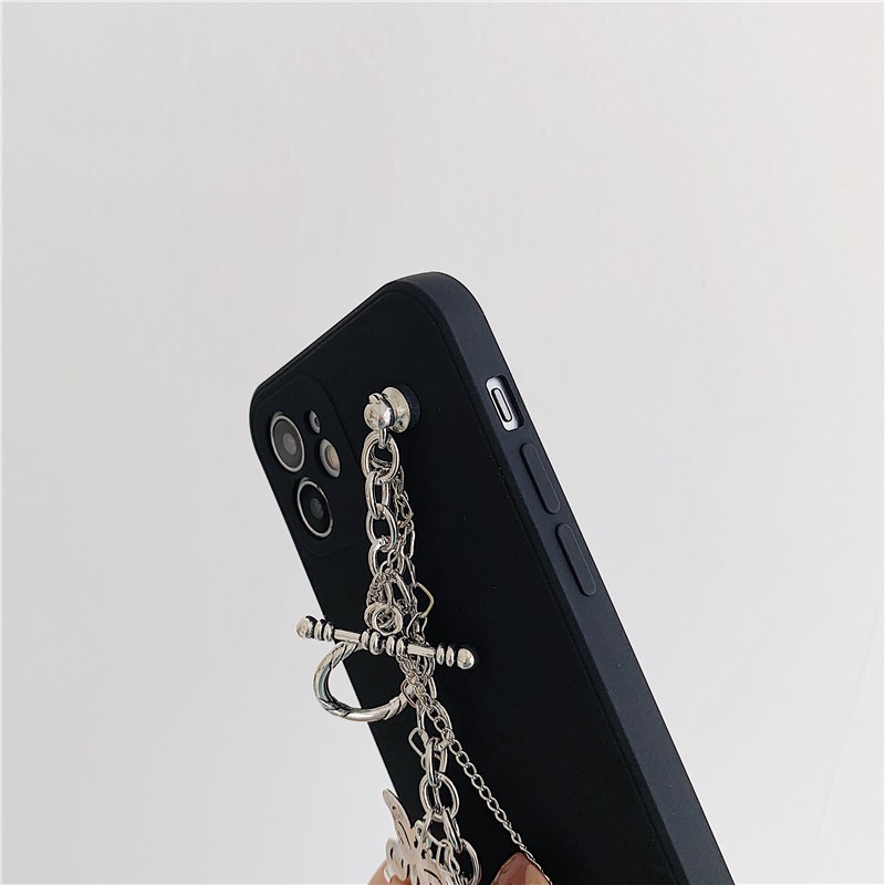 Ốp Điện Thoại Tpu Họa Tiết Bươm Bướm Phối Dây Xích Cho Iphone 12 11 Pro Xs Max Xr 7 8 Plus Se2 | BigBuy360 - bigbuy360.vn