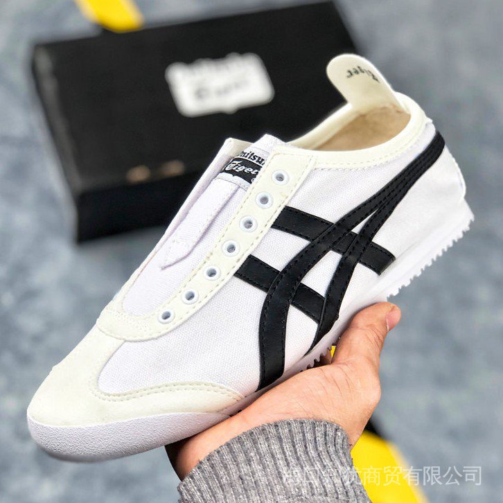 Giày Thể Thao Asics Onitsuka Tiger Mexico 66 Kẻ Sọc Trắng Đen Thời Trang Cho Nam Và Nữ