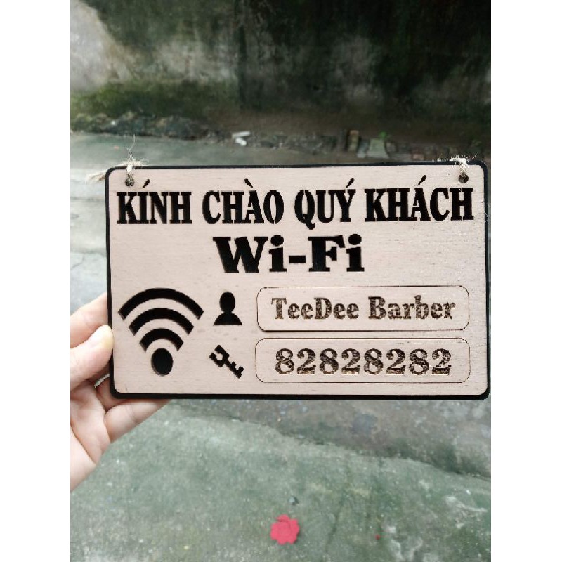 Bảng Wifi - Password - Miễn Phí Thêm Sẵn Tên Và Mật Khẩu - Bảng Gỗ Woody