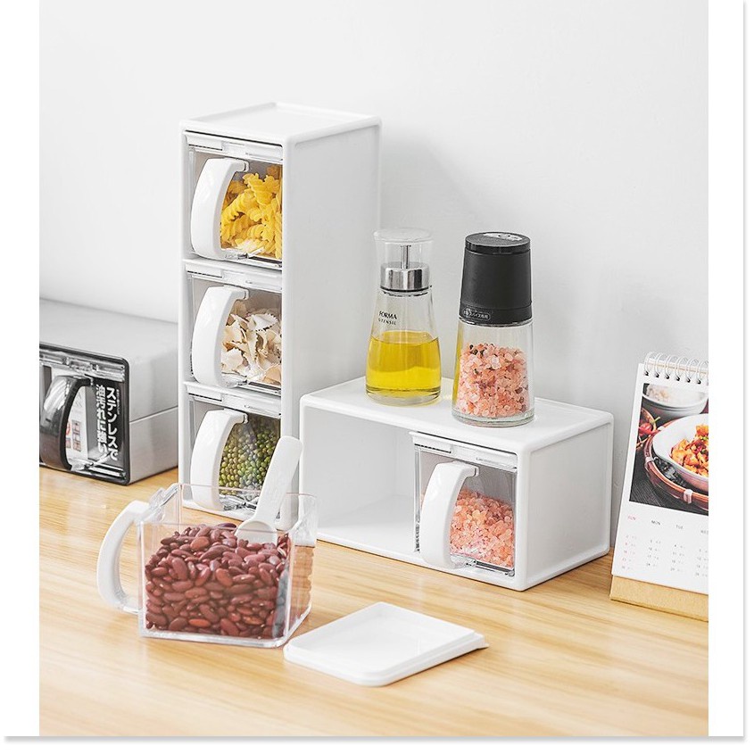 1 Hộp đựng gia vị Inochi có quai cầm nắp đậy tiện dụng