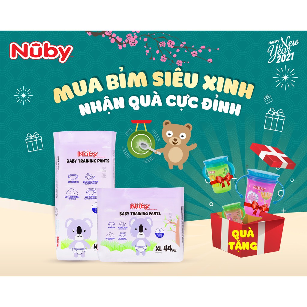 Tã Bỉm Quần Nuby loại mới 2020, hàng chính hãng, size M48 L46 XL44