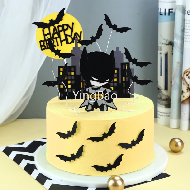 Que Cắm Trang Trí Bánh Sinh Nhật Chủ Đề Siêu Anh Hùng Người Nhện Batman Captain America Dành Cho Trẻ Em