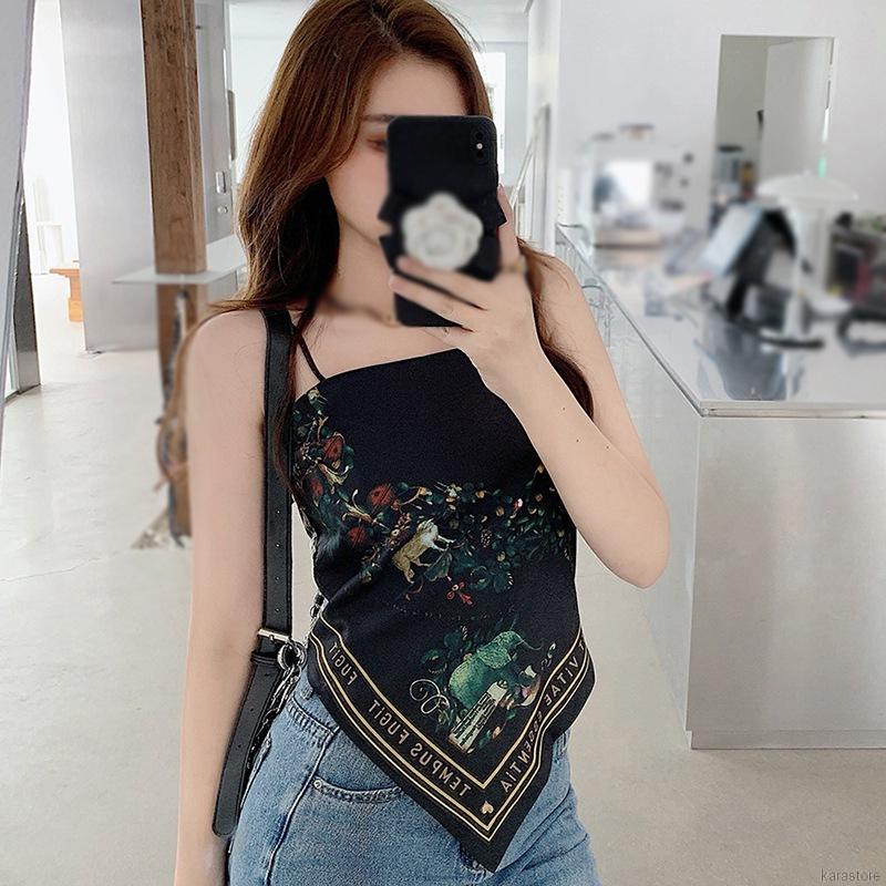 Áo Hai Dây Hở Lưng In Họa Tiết Xinh Xắn Cổ Điển Dành Cho Nữ | BigBuy360 - bigbuy360.vn