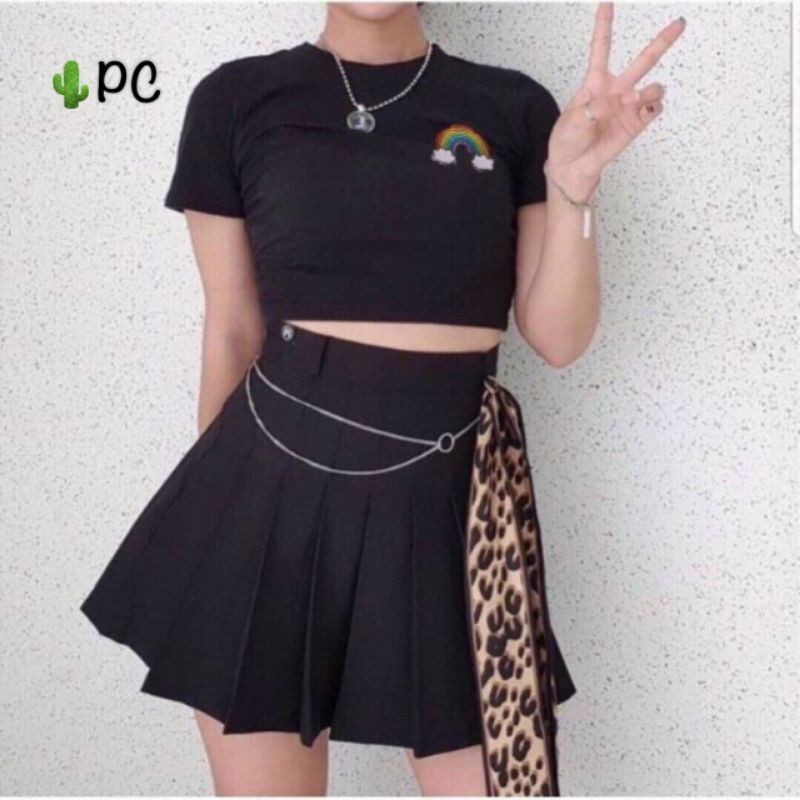 [Mã WASTUP giảm 10% tối đa 30K đơn 99K] Áo croptop thêu cầu vòng | BigBuy360 - bigbuy360.vn