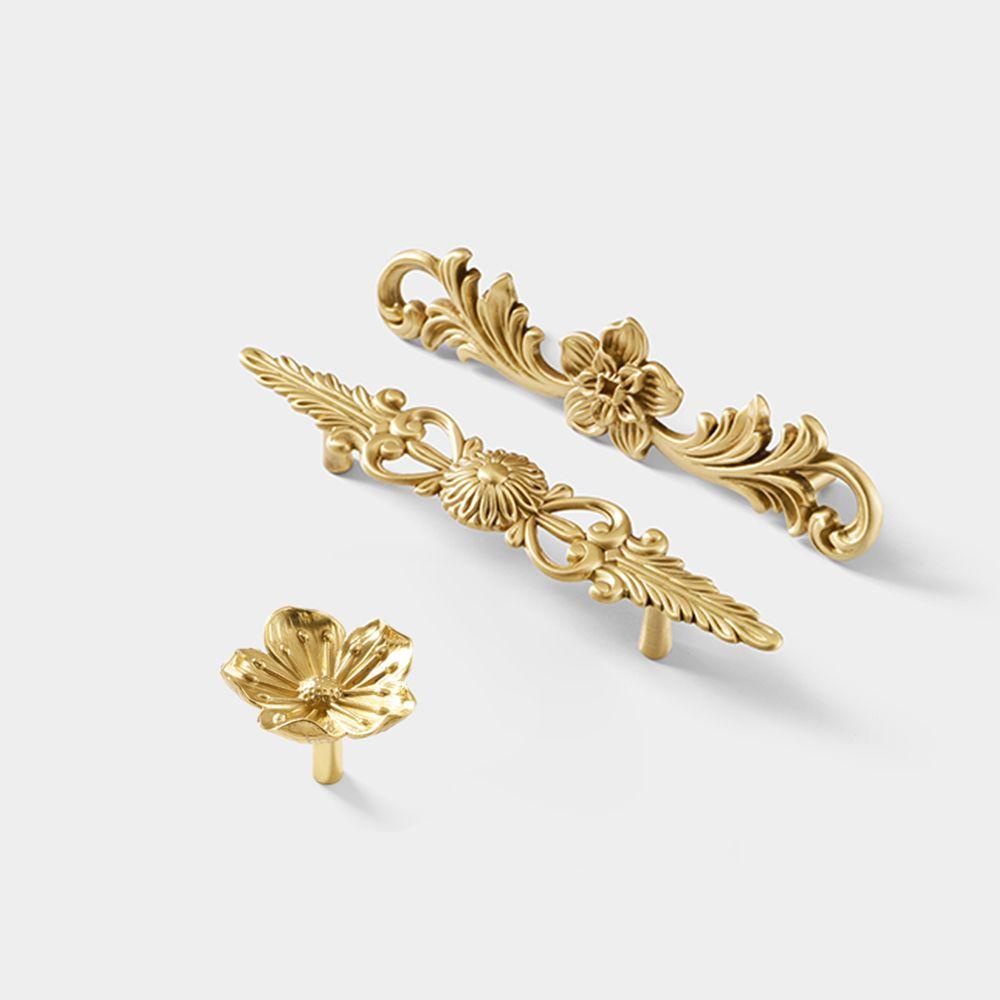 Tay Nắm Cửa Tủ Họa Tiết Hoa Trang Trí Nhà