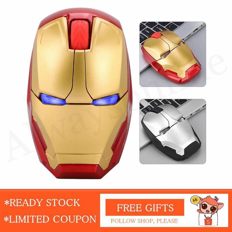 Chuột Không Dây Hình Iron Man 2.4ghz Usb 4d 1600dpi