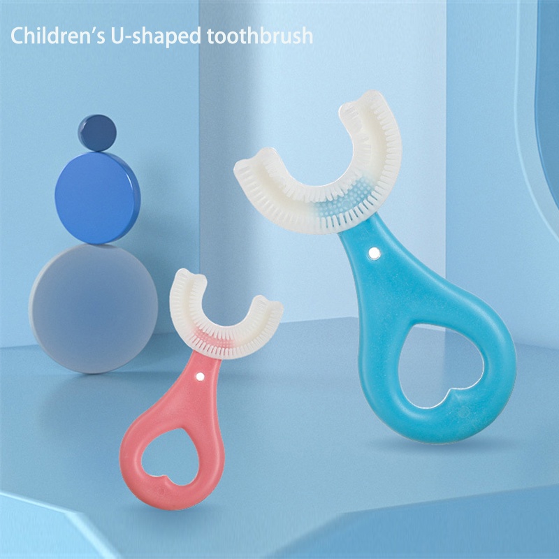 Bàn Chải Đánh Răng Silicone Hình Chữ U Thiết Kế Đơn Giản Tiện Dụng Cho Bé