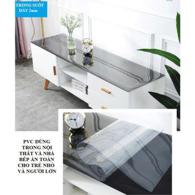 Tấm nhựa dẻo trong suốt trải bàn - tấm kính dẻo trải bàn trang trí dày 1.5mm