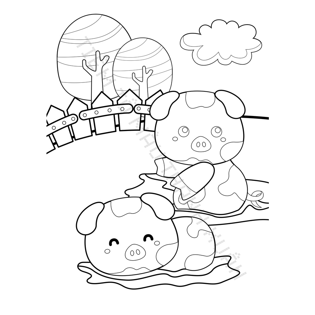 Set 10 Tờ Tranh Tô Màu Chủ Đề Nông Trại Tô Màu Sáp, Màu Chì - Tiệm Tô Màu Thanh Xuân